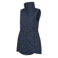 Navy - Side - Mountain Warehouse Womens-Ladies Rye Quilted Long Length Gilet