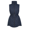 Navy - Pack Shot - Mountain Warehouse Womens-Ladies Rye Quilted Long Length Gilet