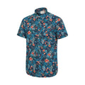 Navy - Side - Mountain Warehouse Mens Tropical Floral Short-Sleeved Shirt
