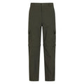Khaki Green - Front - Mountain Warehouse Mens Explore Zip-Off Trousers
