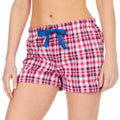 Pink Check - Back - Forever Dreaming Womens-Ladies Check Patterned Pyjama Shorts