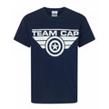 Navy - Front - Marvel Childrens-Boys Official Captain America Civil War Team Cap T-Shirt