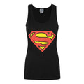 Black - Front - Superman Womens-Ladies Shield Logo Vest