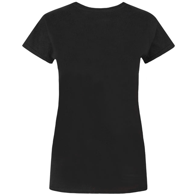 Black - Back - Flash Womens-Ladies Distressed Logo T-Shirt