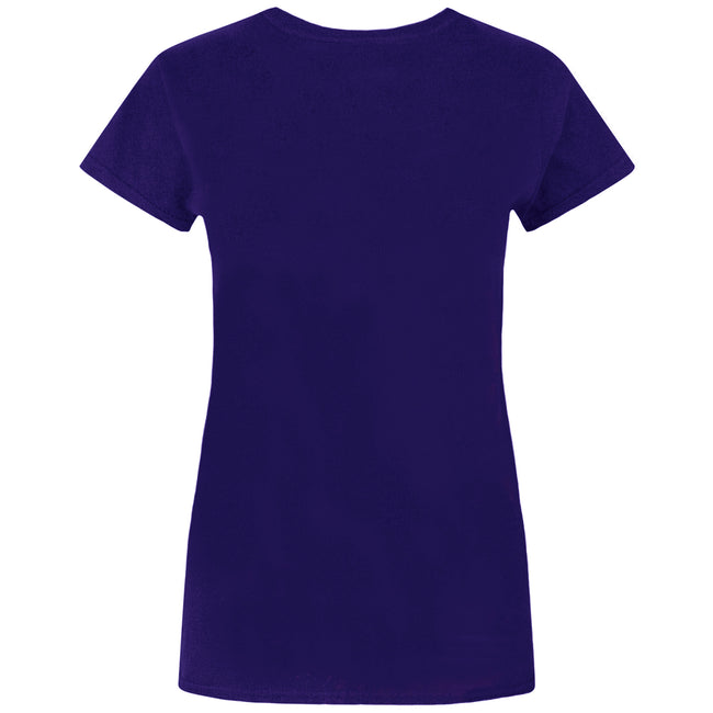 Purple - Back - Flash Womens-Ladies Distressed Logo T-Shirt