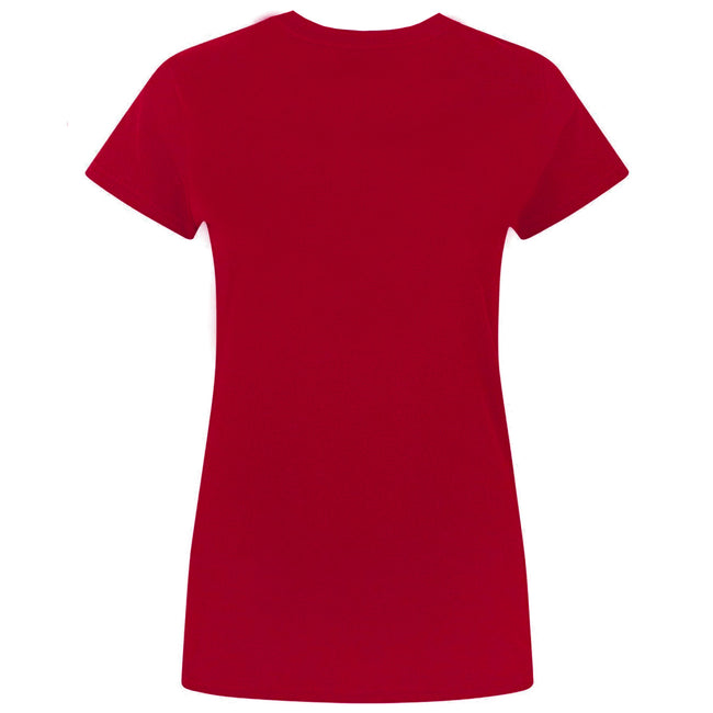 Red - Back - Flash Womens-Ladies Distressed Logo T-Shirt