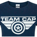Blue - Side - Captain America Womens-Ladies Civil War Team Cap T-Shirt