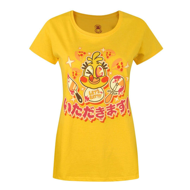 Yellow - Front - Five Nights At Freddys Womens-Ladies Chicadakimasu T-Shirt