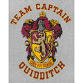Grey-Maroon - Pack Shot - Harry Potter Official Girls Gryffindor Quidditch Team Captain T-Shirt