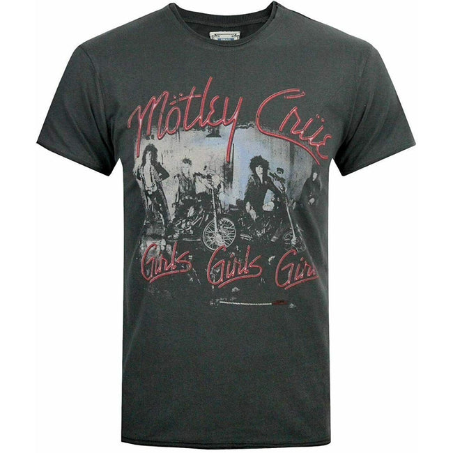 Charcoal - Front - Amplified Official Mens Motley Crue Girls Girls Girls T-Shirt