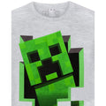 Grey - Side - Minecraft Boys Creeper Inside T-Shirt