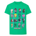 Green - Front - Minecraft Boys Mini Mob T-Shirt