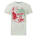Ivory-Green-Red - Front - Junk Food Mens Always Wrap It Up Santa Claus T-Shirt