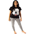 Black-Grey-White - Back - Mickey Mouse Womens-Ladies Pyjama Set