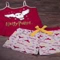 Grey-Burgundy - Lifestyle - Harry Potter Womens-Ladies Hedwig Short Pyjama Set