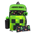 Black-Green - Front - Minecraft TNT Creeper Backpack Set (Pack of 5)