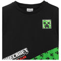 Black - Side - Minecraft Childrens-Kids Creeper Colour Block T-Shirt