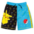 Black-Blue - Front - Pokemon Boys Pikachu Pokeball Swim Shorts