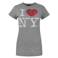 Grey - Front - Junk Food Womens-Ladies I Love New York T-Shirt