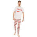 White-Grey-Red - Back - Coca-Cola Mens Logo Pyjama Set