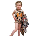 Pink - Side - Disney Girls Minnie Mouse Swimsuit And Poncho Set