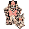 Pink - Front - Disney Girls Minnie Mouse Swimsuit And Poncho Set