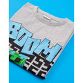 Grey - Back - Minecraft Boys Boom T-Shirt