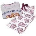 Grey-White-Maroon - Side - Harry Potter Womens-Ladies Gryffindor Long Pyjama Set