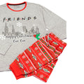 Grey-Red - Close up - Friends Mens Christmas Pyjama Set