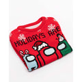 Red-Black-White - Side - Among Us Childrens-Kids Christmas Sweatshirt
