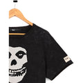 Black - Close up - Misfits Unisex Adult Skull T-Shirt