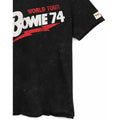 Black - Close up - David Bowie Unisex Adult 1974 World Tour T-Shirt