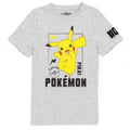 Grey - Front - Pokemon Childrens-Kids Pikachu T-Shirt