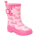 Pink - Back - Barbie Childrens-Kids Wellington Boots