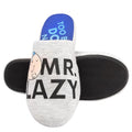 Grey-Black-Blue - Side - Mr Men Mens Mr Lazy Slippers