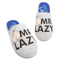 Grey-Black-Blue - Pack Shot - Mr Men Mens Mr Lazy Slippers