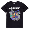 Black-Grey-White - Front - Minecraft Childrens-Kids Survival Mode T-Shirt