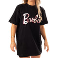 Black-Pink - Close up - Barbie Womens-Ladies Oversized T-Shirt
