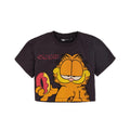 Black-Orange - Front - Garfield Girls Crop T-Shirt