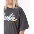 Grey - Side - Barbie Womens-Ladies Oversized T-Shirt Dress