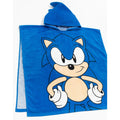 Blue - Back - Sonic The Hedgehog Childrens-Kids Poncho