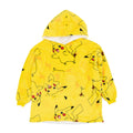 Yellow - Front - Pokemon Childrens-Kids Pikachu Oversized Hoodie Blanket