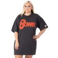 Black-Orange - Front - David Bowie Womens-Ladies Oversized T-Shirt Dress