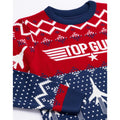 Blue-Red - Side - Top Gun Mens Knitted Christmas Jumper