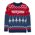 Blue-Red - Front - Top Gun Mens Knitted Christmas Jumper