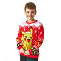 Red - Side - Pokemon Childrens-Kids Pikachu Knitted Christmas Jumper