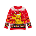 Red - Front - Pokemon Childrens-Kids Pikachu Knitted Christmas Jumper