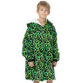 Green - Back - Minecraft Boys Oversized Hoodie Blanket