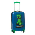 Navy Blue-Green - Side - Minecraft 4 Wheeled Cabin Bag