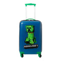 Navy Blue-Green - Front - Minecraft 4 Wheeled Cabin Bag